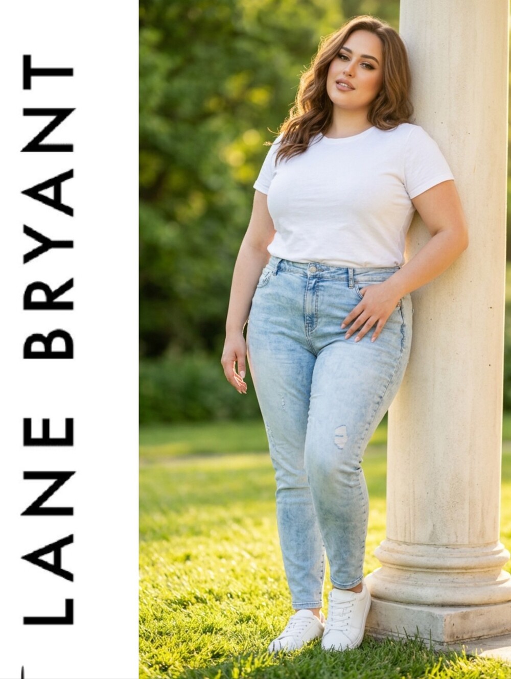 Lane Bryant Distressed Bleached Jeans